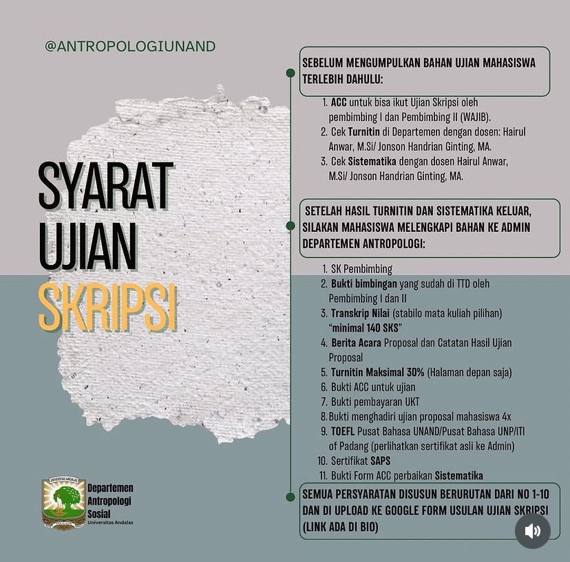 Syarat Ujian Skripsi