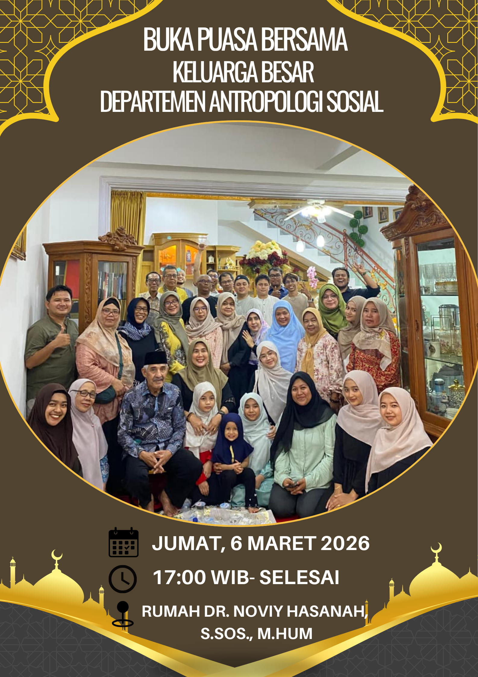 Merajut Tali Silaturahmi di Bulan Suci: Semarak Buka Puasa Bersama Keluarga Besar Departemen Antropologi Sosial 1447 H